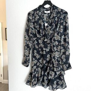 REISS Marseille Ikat-Printed Dress Size 2